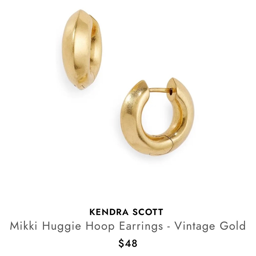 🌼FOUND🌼 ISO Kendra Scott Mikki Huggies Earrings in Vintage Gold